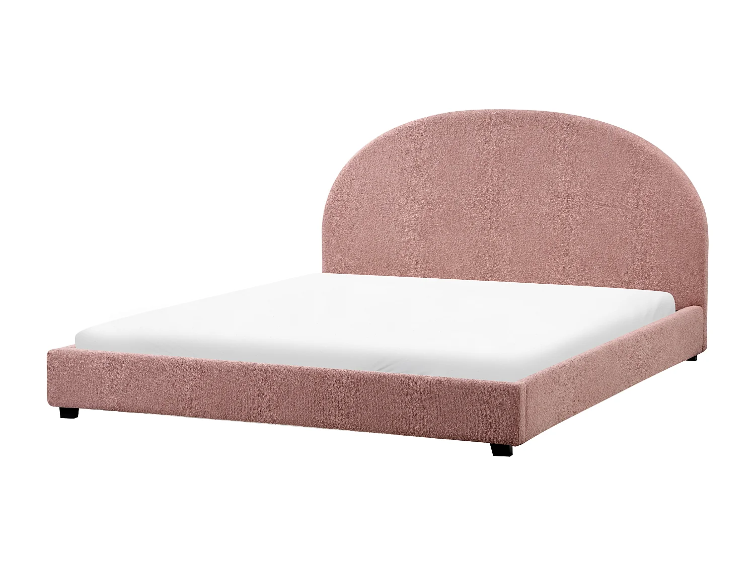 Bett mit Lattenrost Stoff VAUCLUSE 180 x 200 cm Pastellrosa