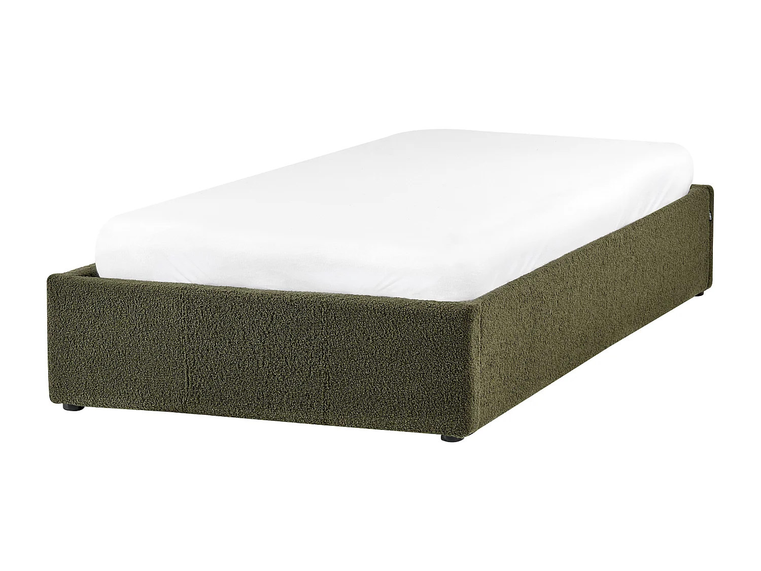Lit ottoman sans tête de lit Bouclé DINAN 90 x 200 cm Vert foncé