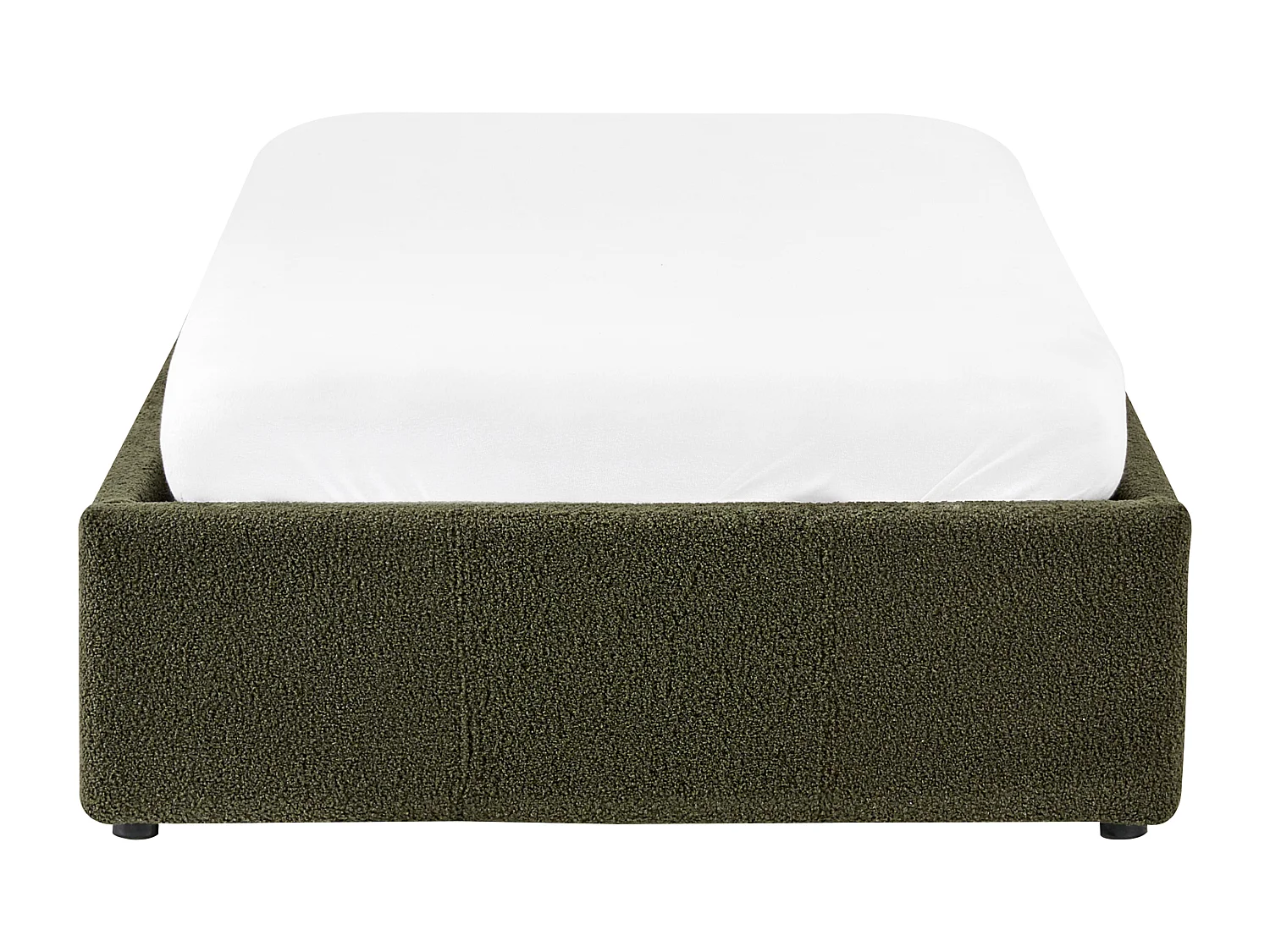 Lit ottoman sans tête de lit Bouclé DINAN 90 x 200 cm Vert foncé