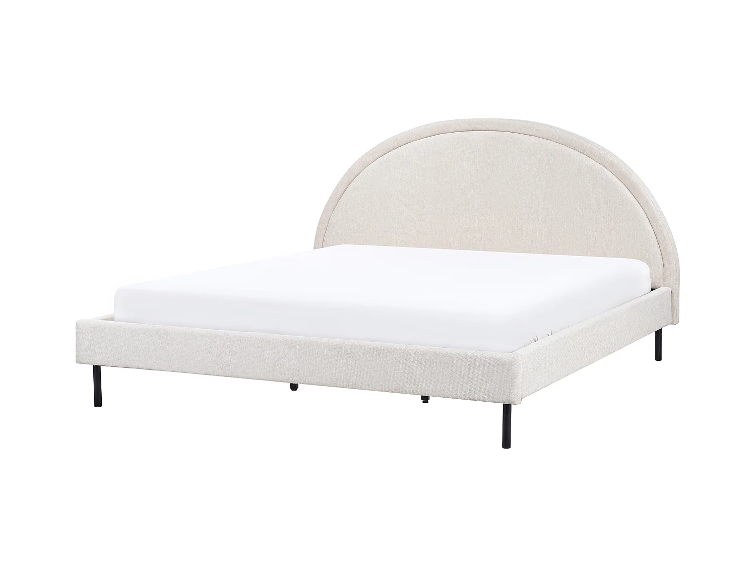 Bett mit Lattenrost Stoff MARGUT 180 x 200 cm Hellbeige