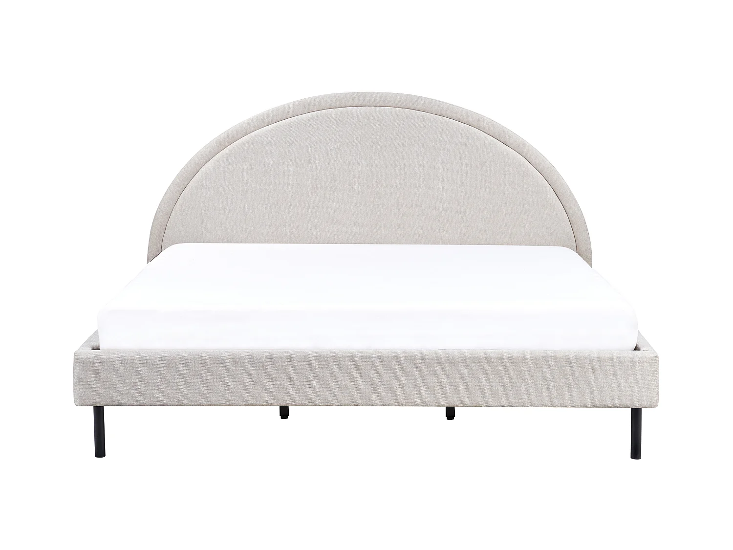 Bett mit Lattenrost Stoff MARGUT 180 x 200 cm Hellbeige