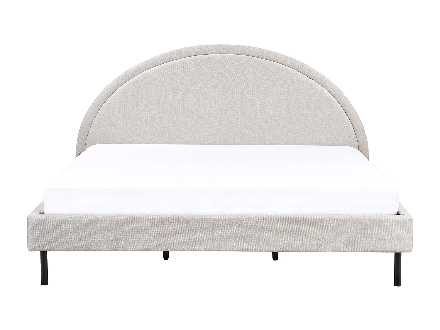 Lit avec sommier Tissu MARGUT 180 x 200 cm Beige clair