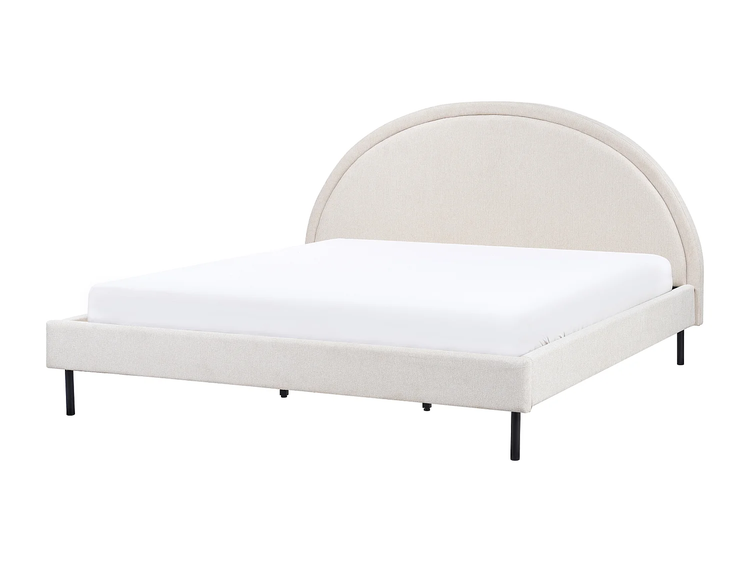 Lit avec sommier Tissu MARGUT 180 x 200 cm Beige clair