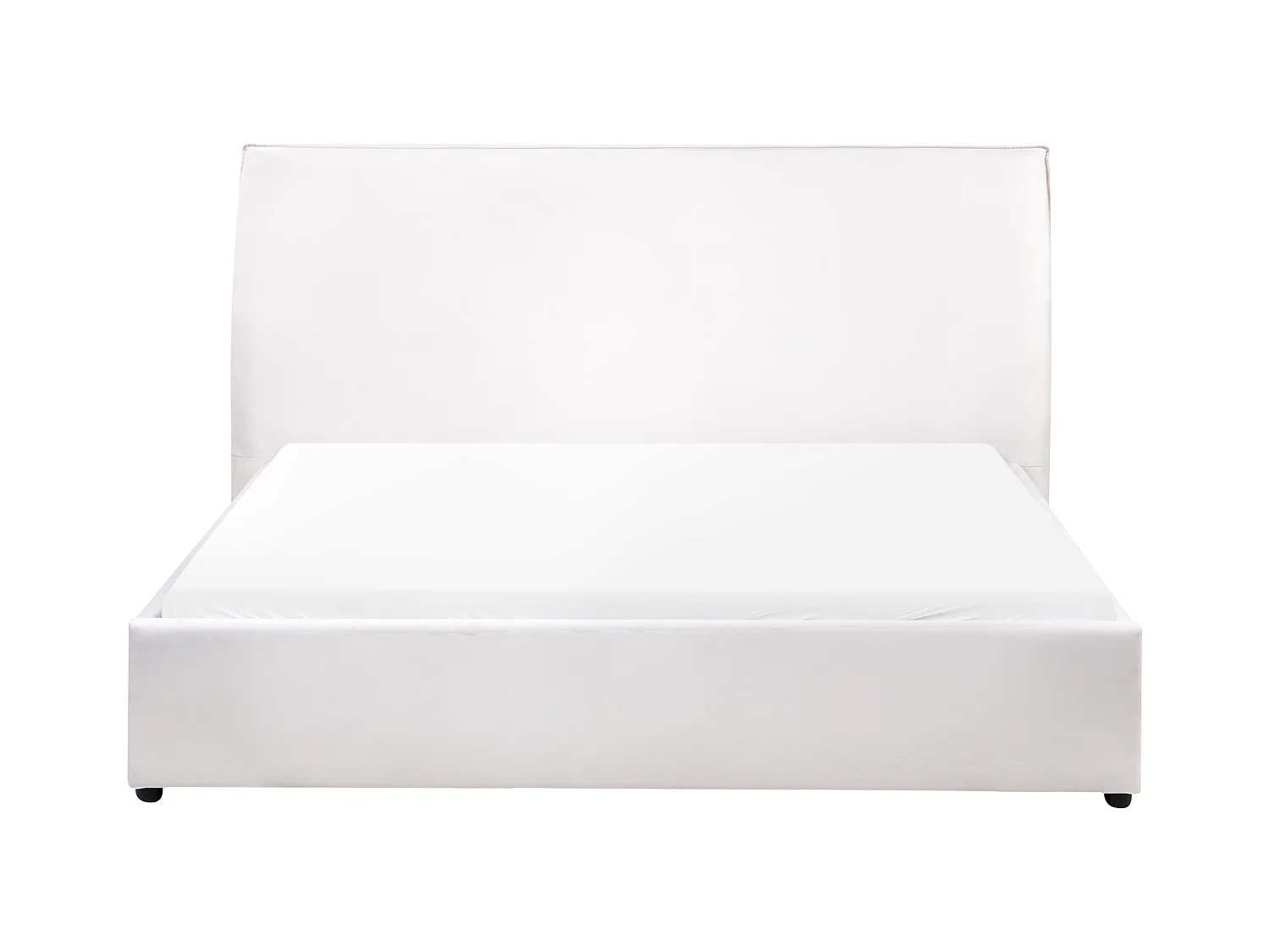 Lit avec sommier Velours LAVAUR 160 x 200 cm Blanc cassé