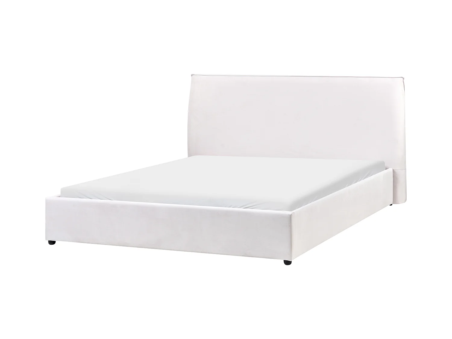 Lit avec sommier Velours LAVAUR 160 x 200 cm Blanc cassé