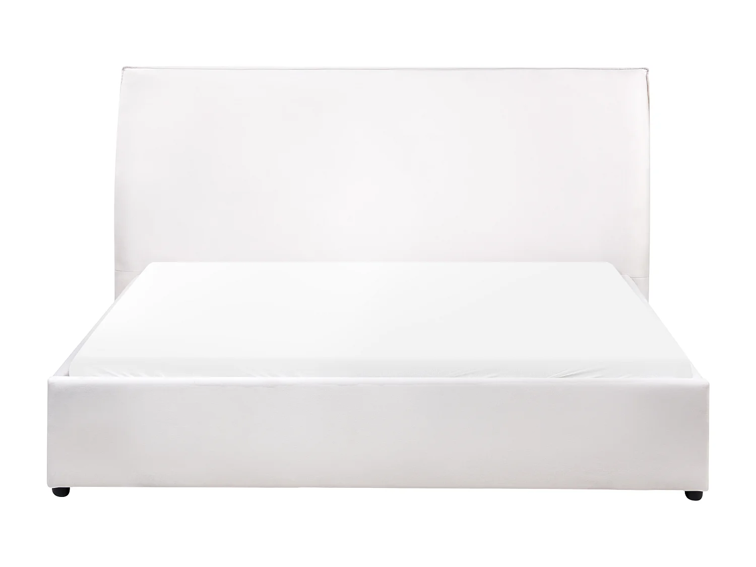 Lit avec sommier Velours LAVAUR 160 x 200 cm Blanc cassé