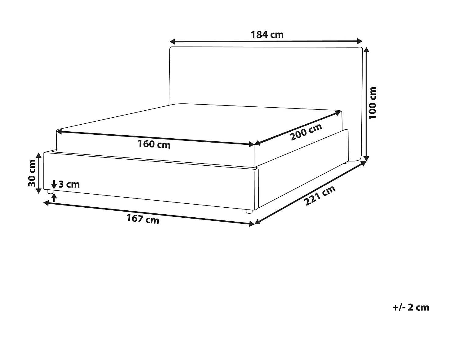 Letto Velluto LAVAUR 160 x 200 cm Bianco sporco