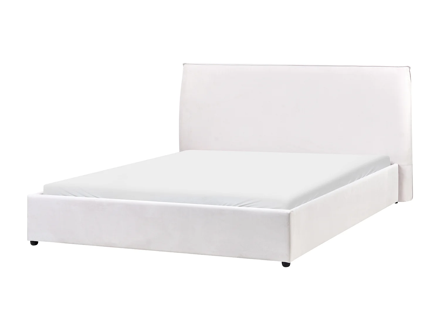 Lit avec sommier Velours LAVAUR 160 x 200 cm Blanc cassé