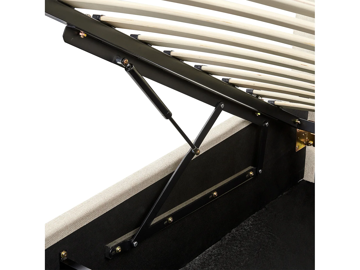 Lit ottoman enfant Tissu ANET 90 x 200 cm Beige