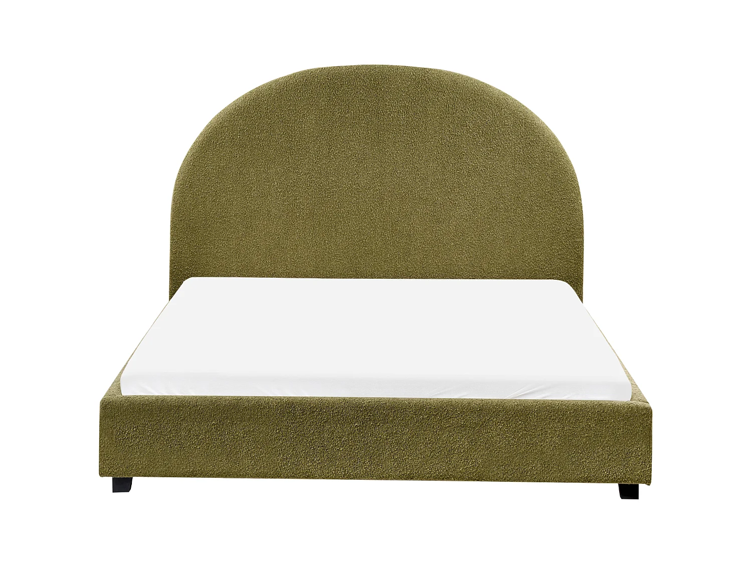 Bett mit Lattenrost Bouclé VAUCLUSE 140 x 200 cm Olivgrün