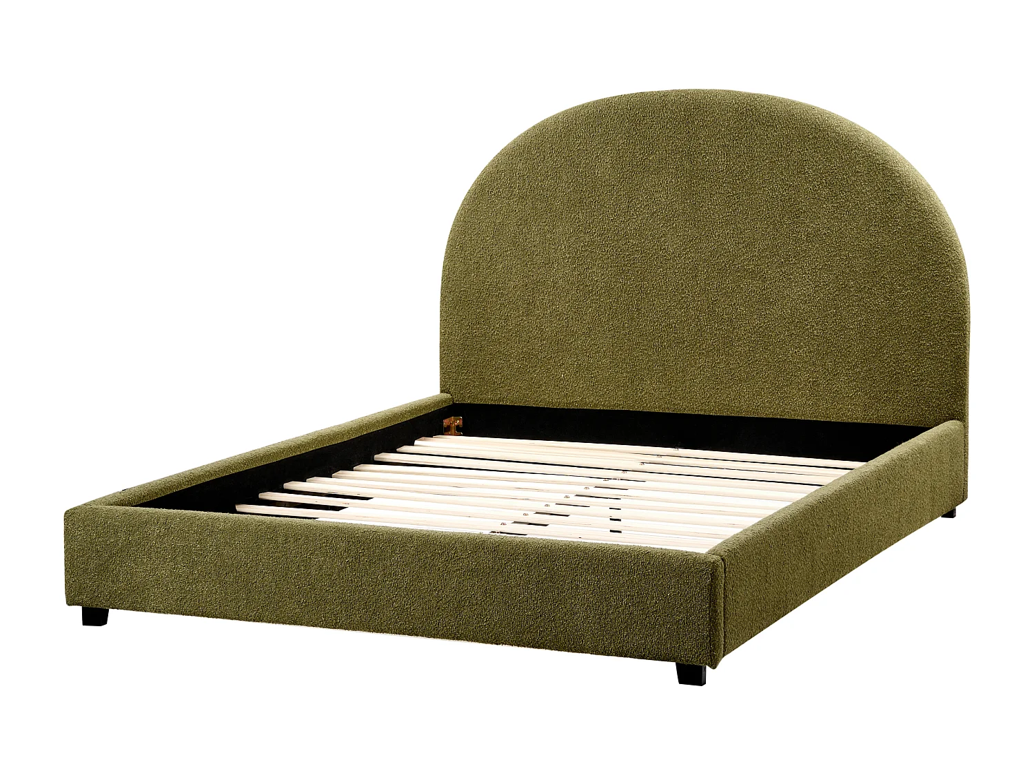 Lit avec sommier Bouclé VAUCLUSE 140 x 200 cm Vert olive