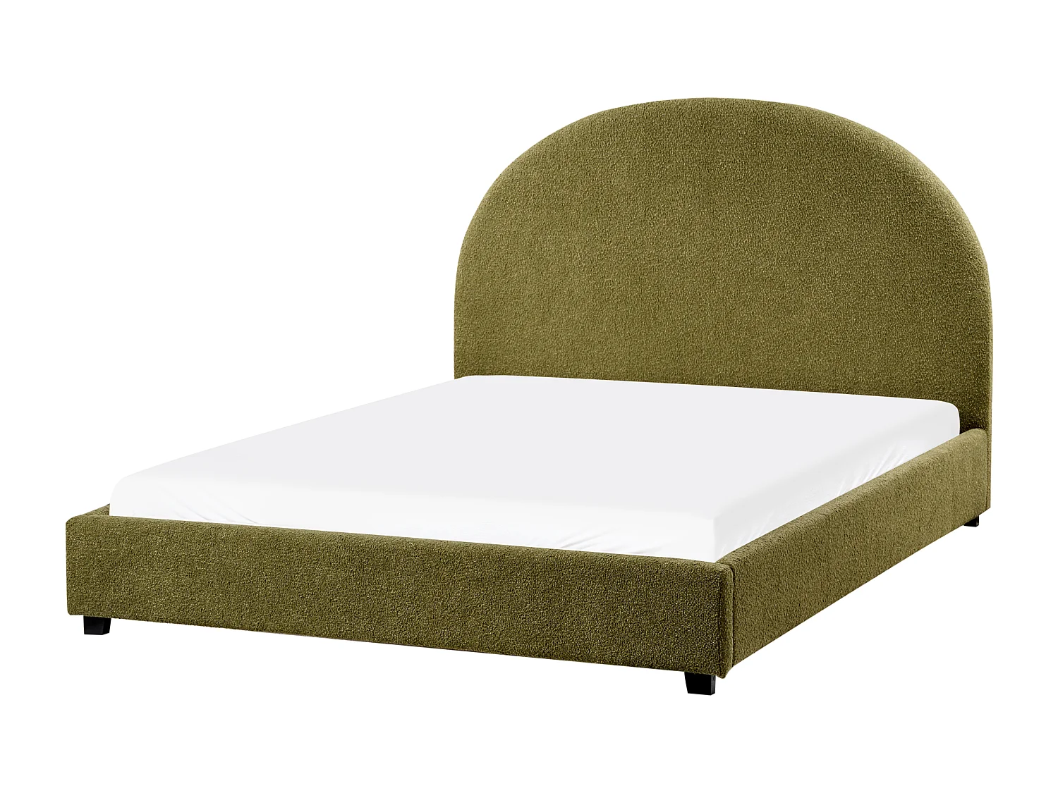 Lit avec sommier Bouclé VAUCLUSE 140 x 200 cm Vert olive