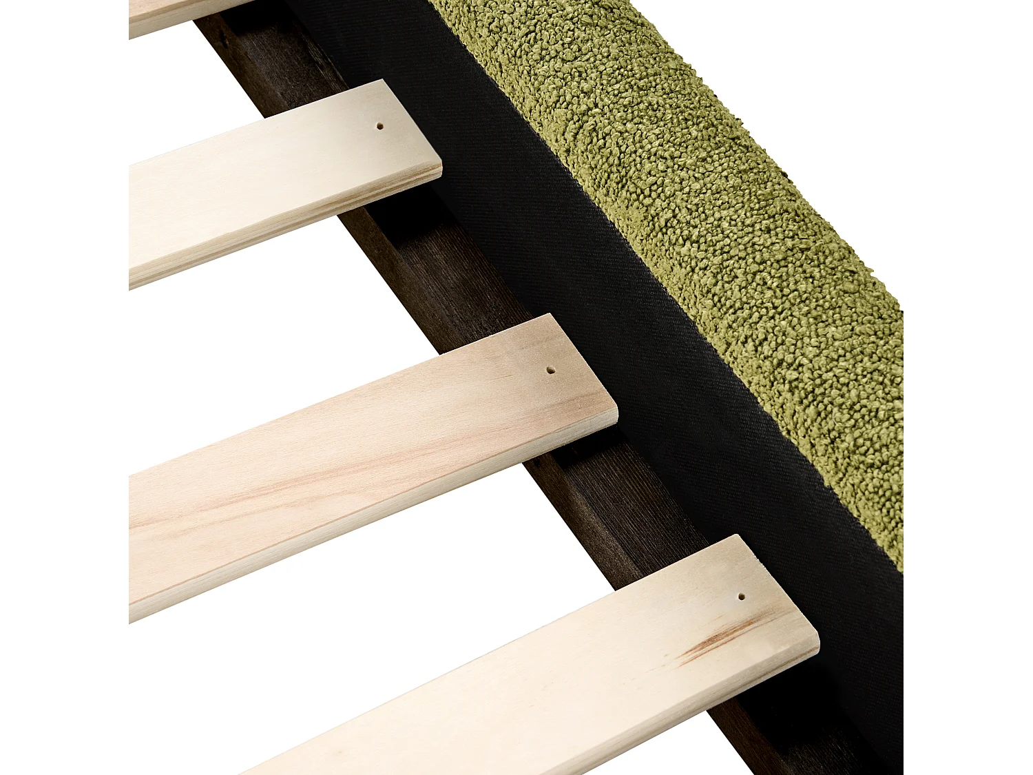 Lit avec sommier Bouclé VAUCLUSE 140 x 200 cm Vert olive