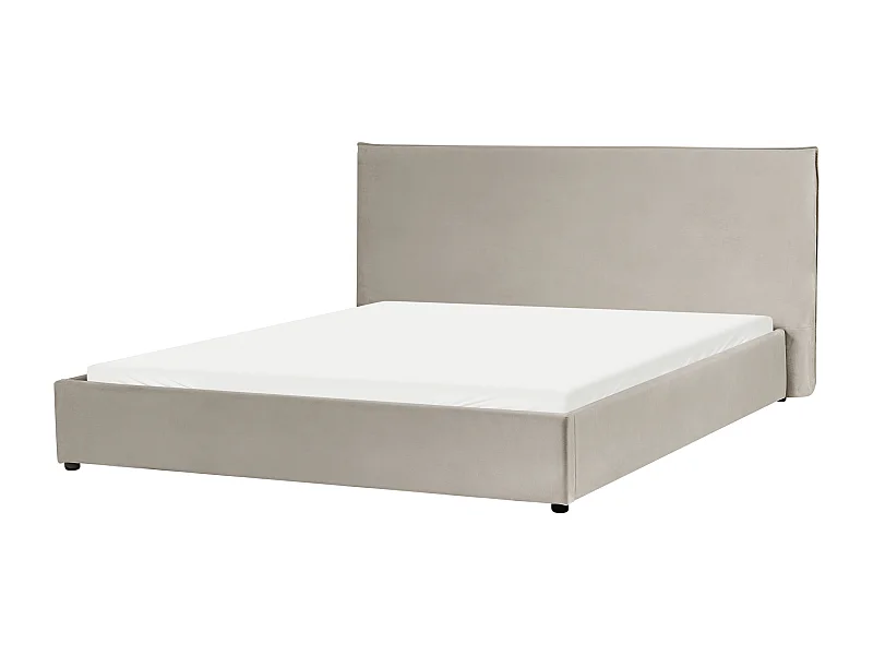 Lit avec sommier Velours LAVAUR 180 x 200 cm Taupe