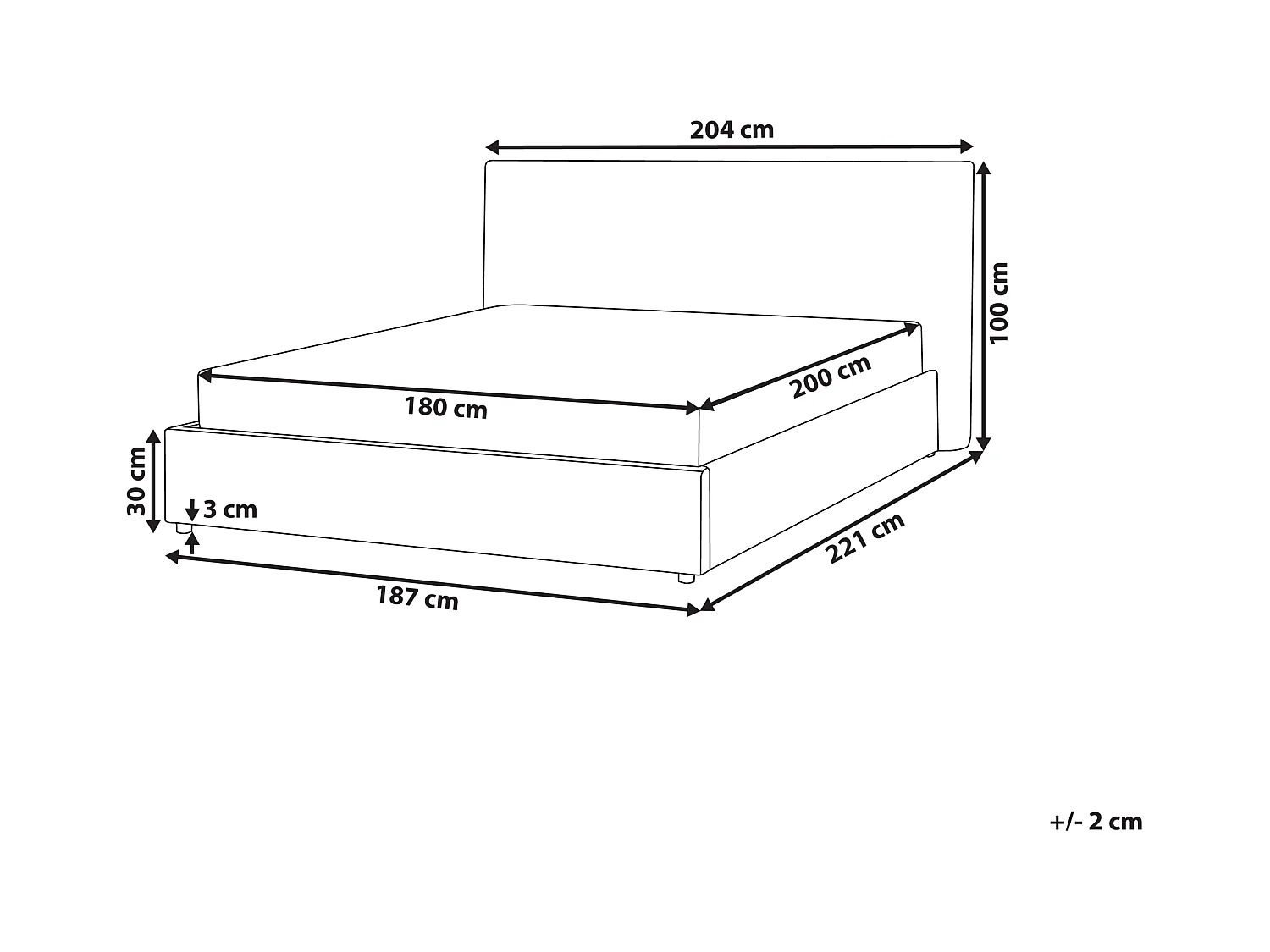 Letto Velluto LAVAUR 180 x 200 cm Tortora