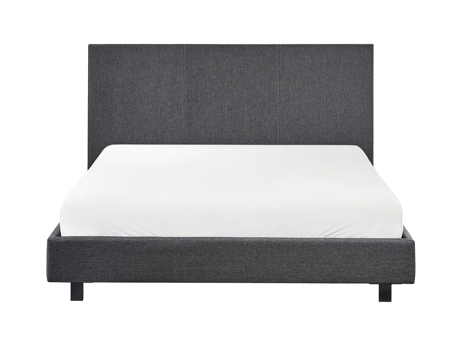 Bett mit Lattenrost Stoff ALBI 140 x 200 cm Grau