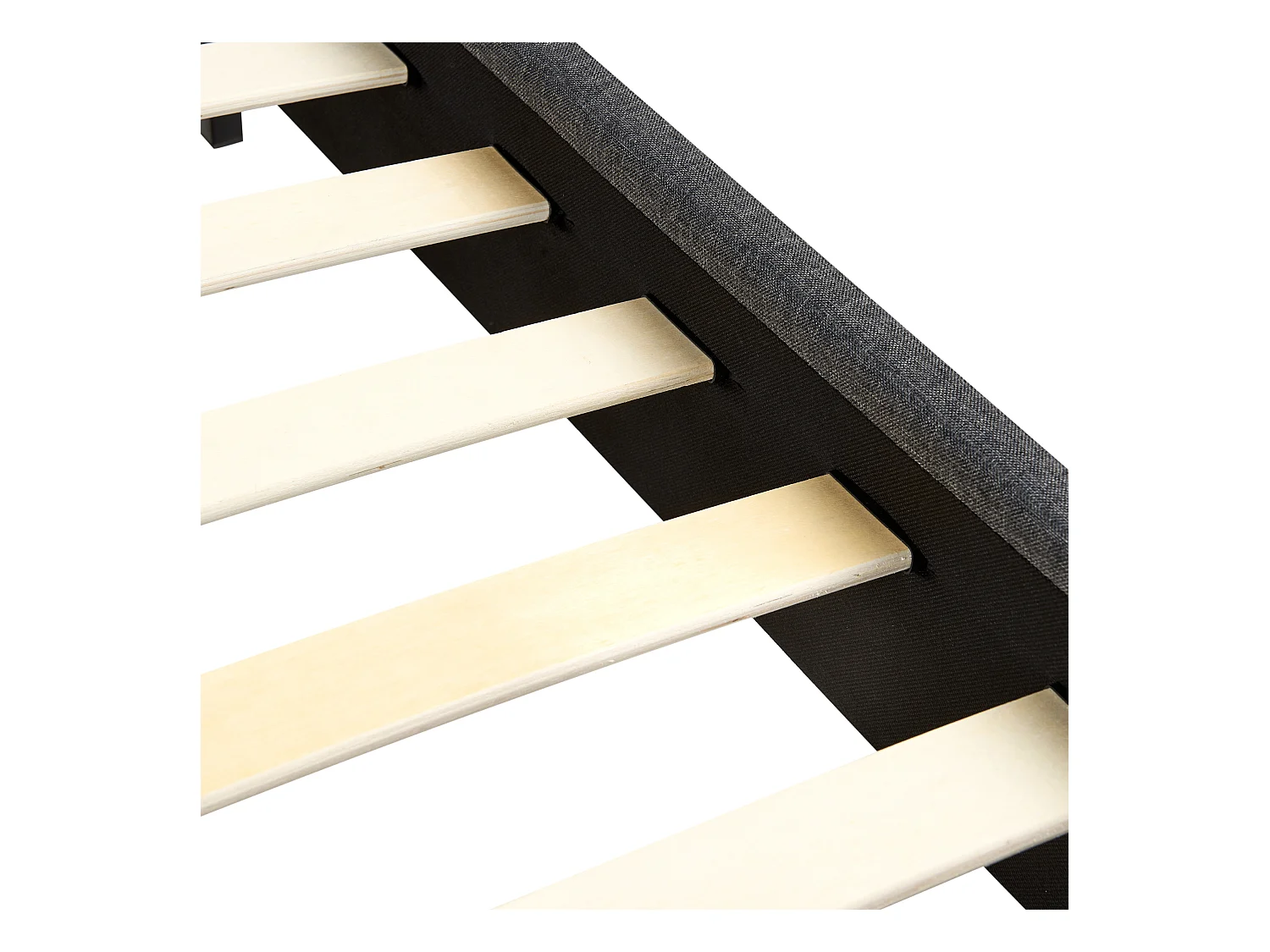 Bett mit Lattenrost Stoff ALBI 140 x 200 cm Grau