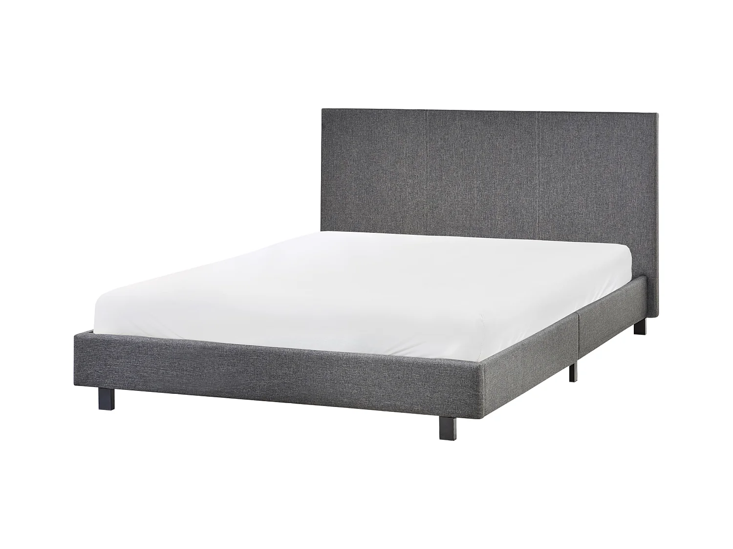 Lit avec sommier Tissu ALBI 140 x 200 cm Gris