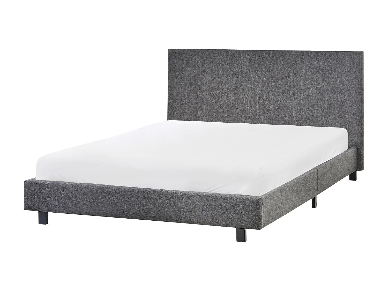 Lit avec sommier Tissu ALBI 140 x 200 cm Gris