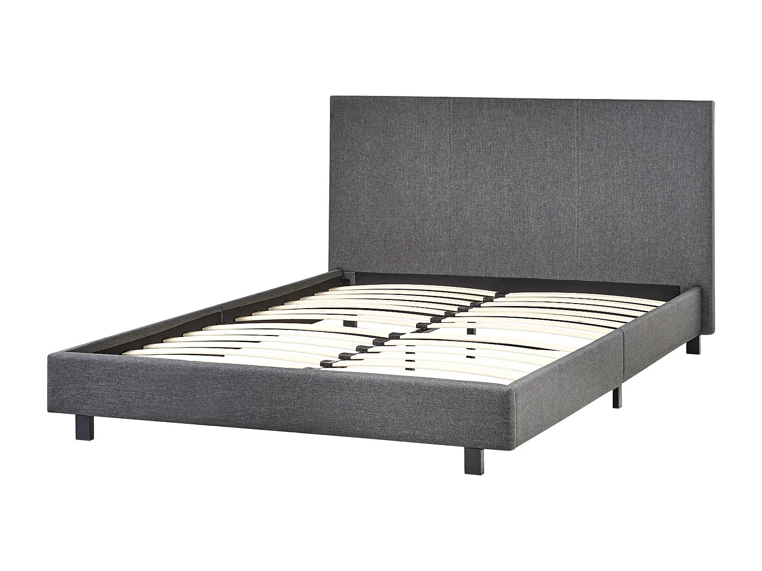 Lit avec sommier Tissu ALBI 140 x 200 cm Gris