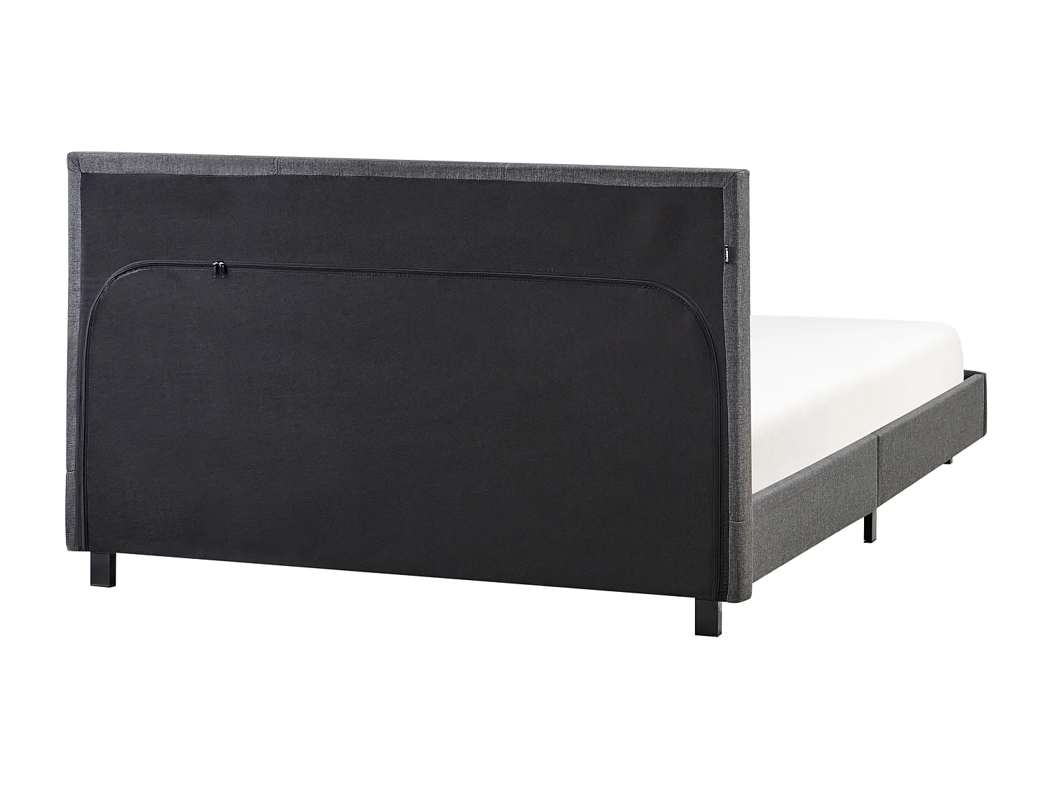 Lit avec sommier Tissu ALBI 140 x 200 cm Gris