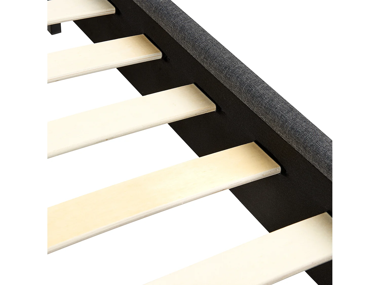 Lit avec sommier Tissu ALBI 140 x 200 cm Gris