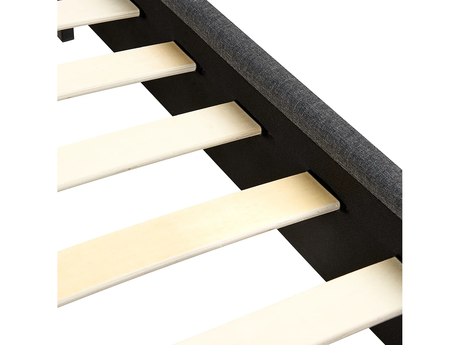 Bett mit Lattenrost Stoff ALBI 140 x 200 cm Grau