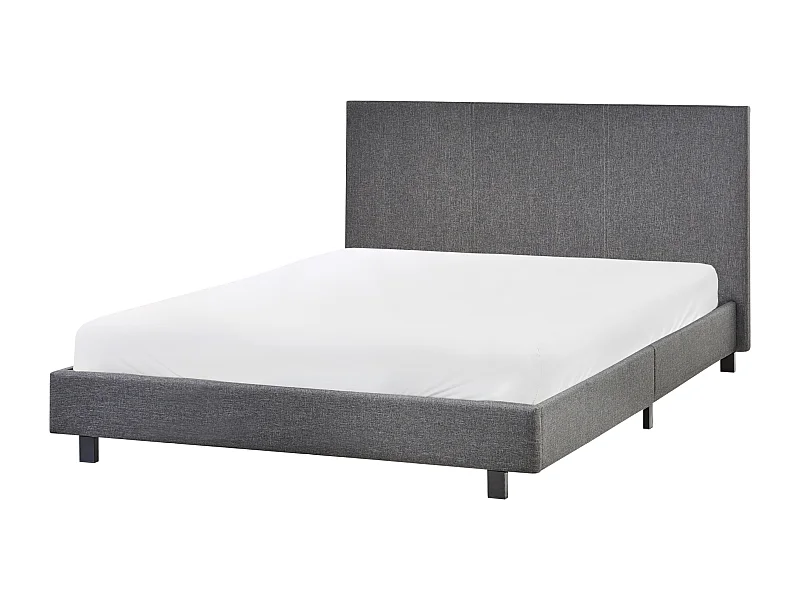 Bett mit Lattenrost Stoff ALBI 140 x 200 cm Grau