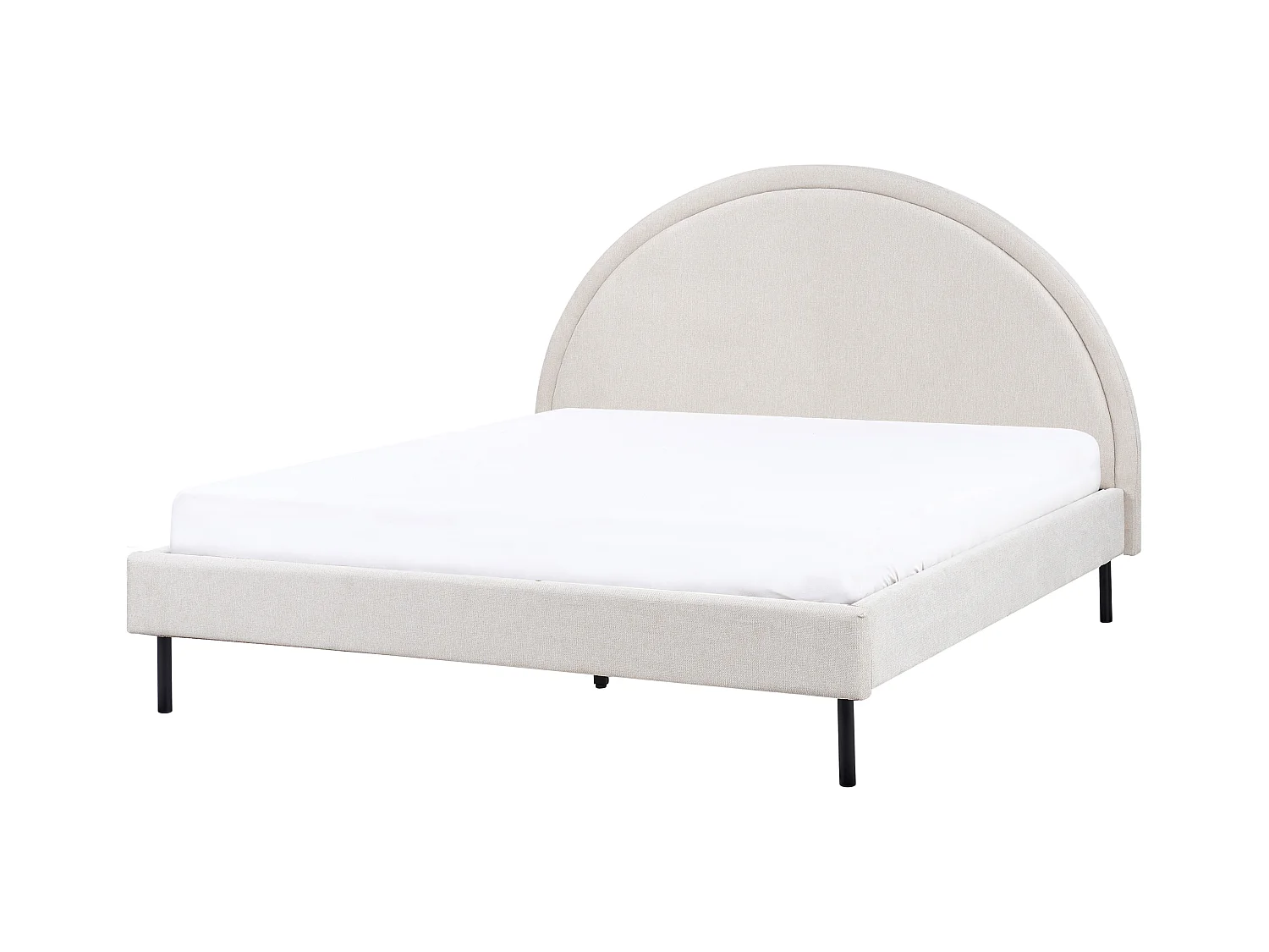 Lit avec sommier Tissu MARGUT 160 x 200 cm Beige clair