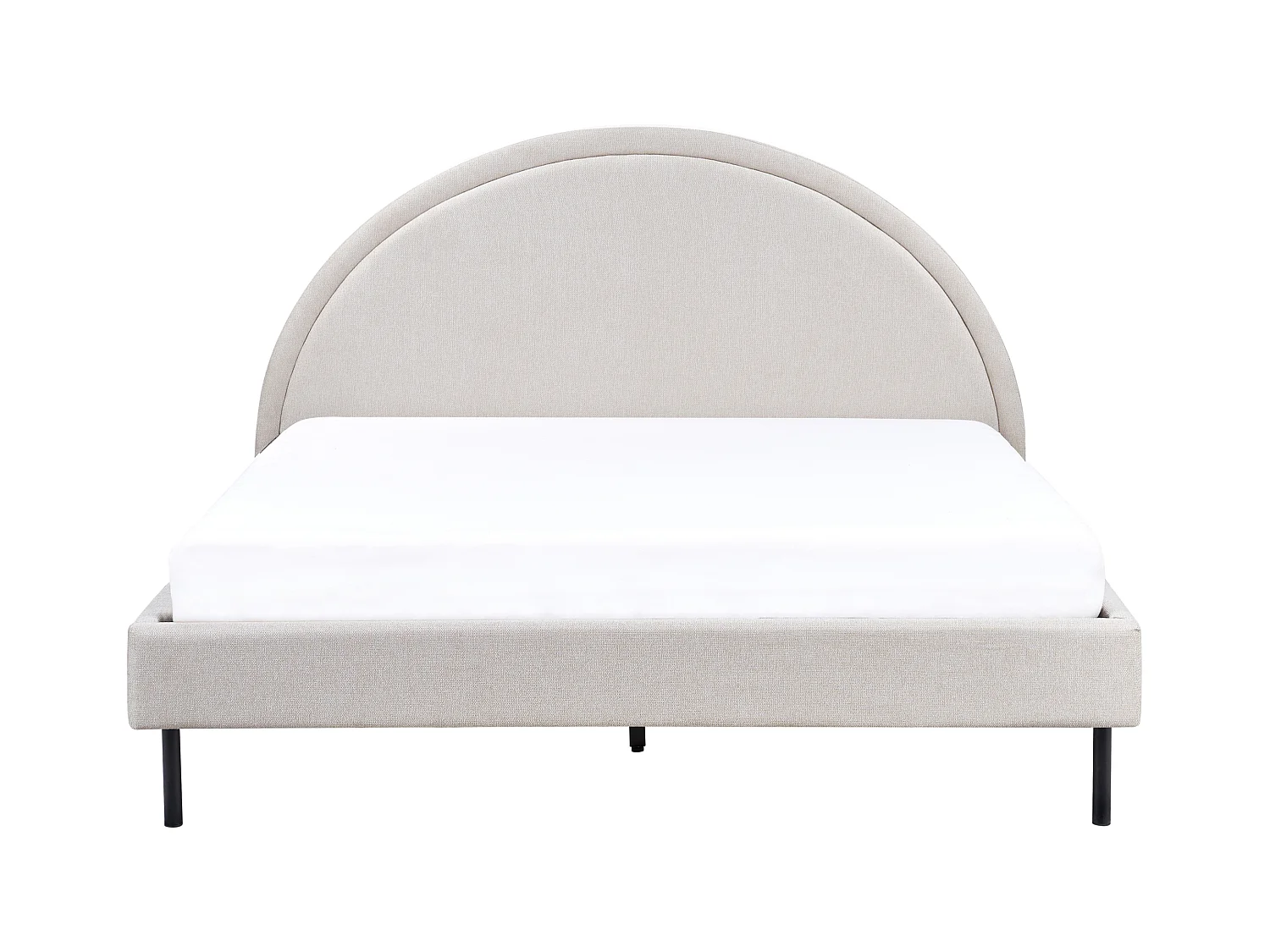 Lit avec sommier Tissu MARGUT 160 x 200 cm Beige clair