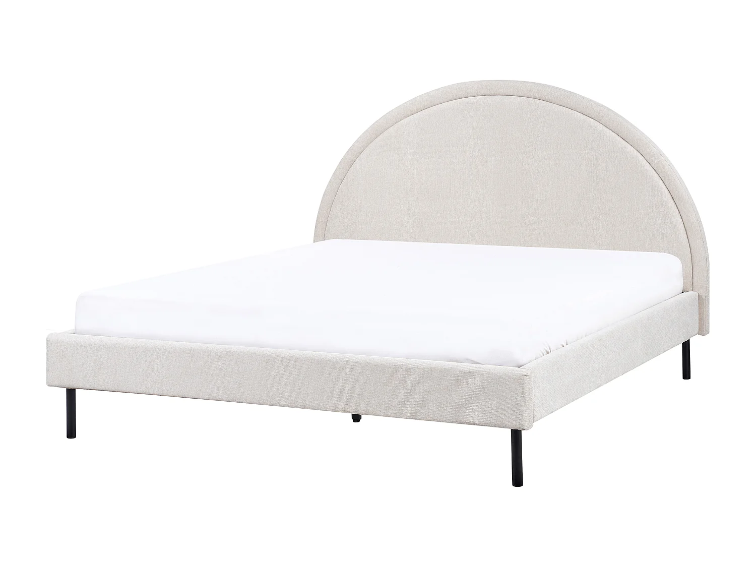 Lit avec sommier Tissu MARGUT 160 x 200 cm Beige clair