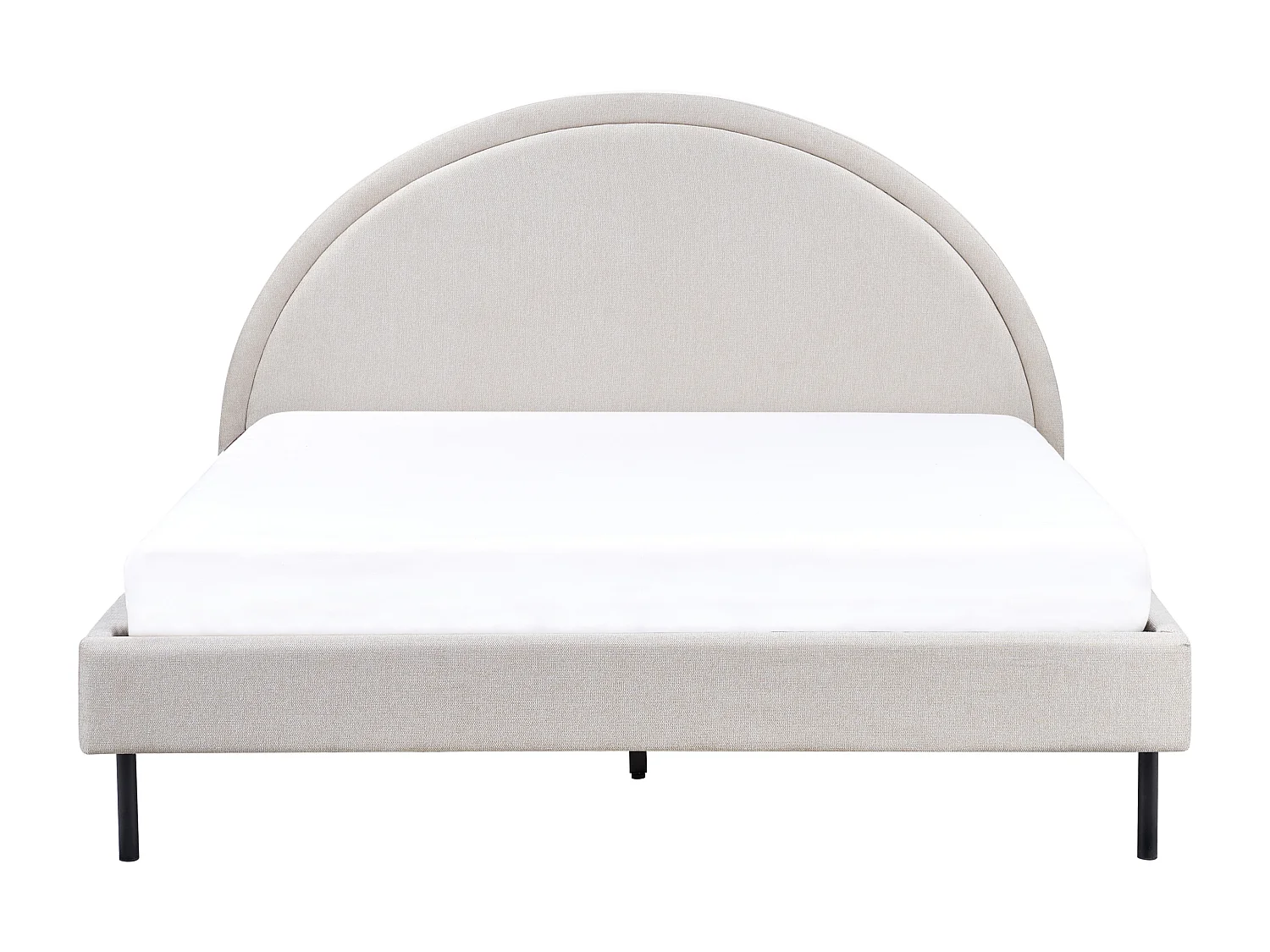 Lit avec sommier Tissu MARGUT 160 x 200 cm Beige clair