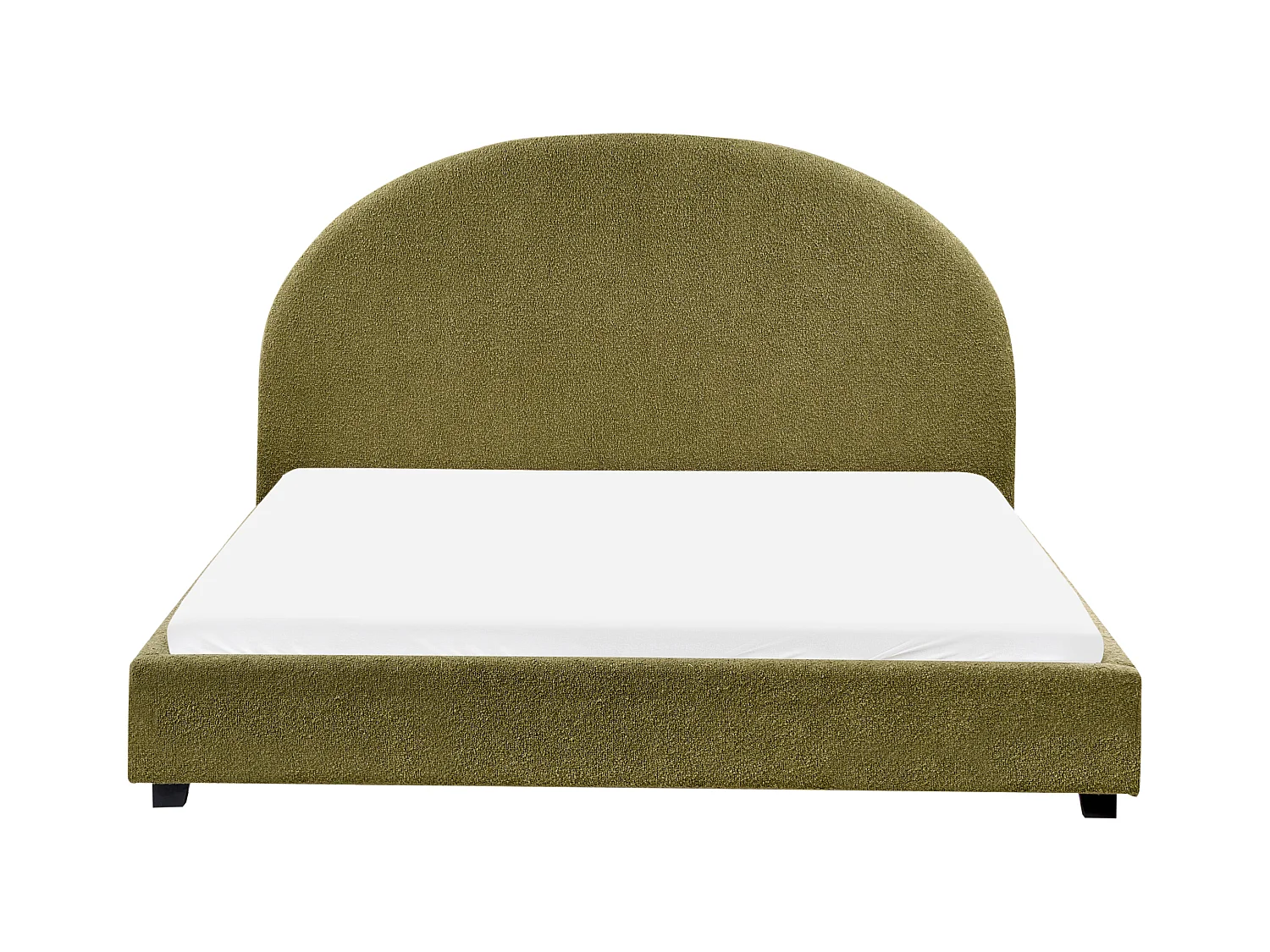 Lit avec sommier Bouclé VAUCLUSE 160 x 200 cm Vert olive