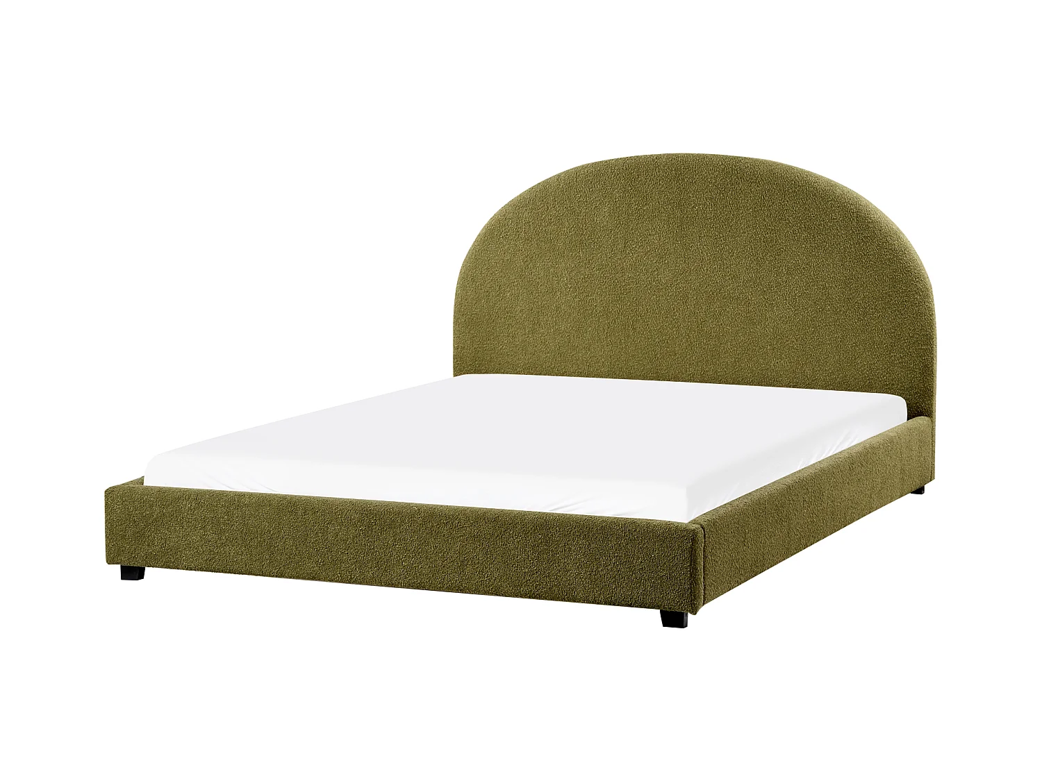 Lit avec sommier Bouclé VAUCLUSE 160 x 200 cm Vert olive