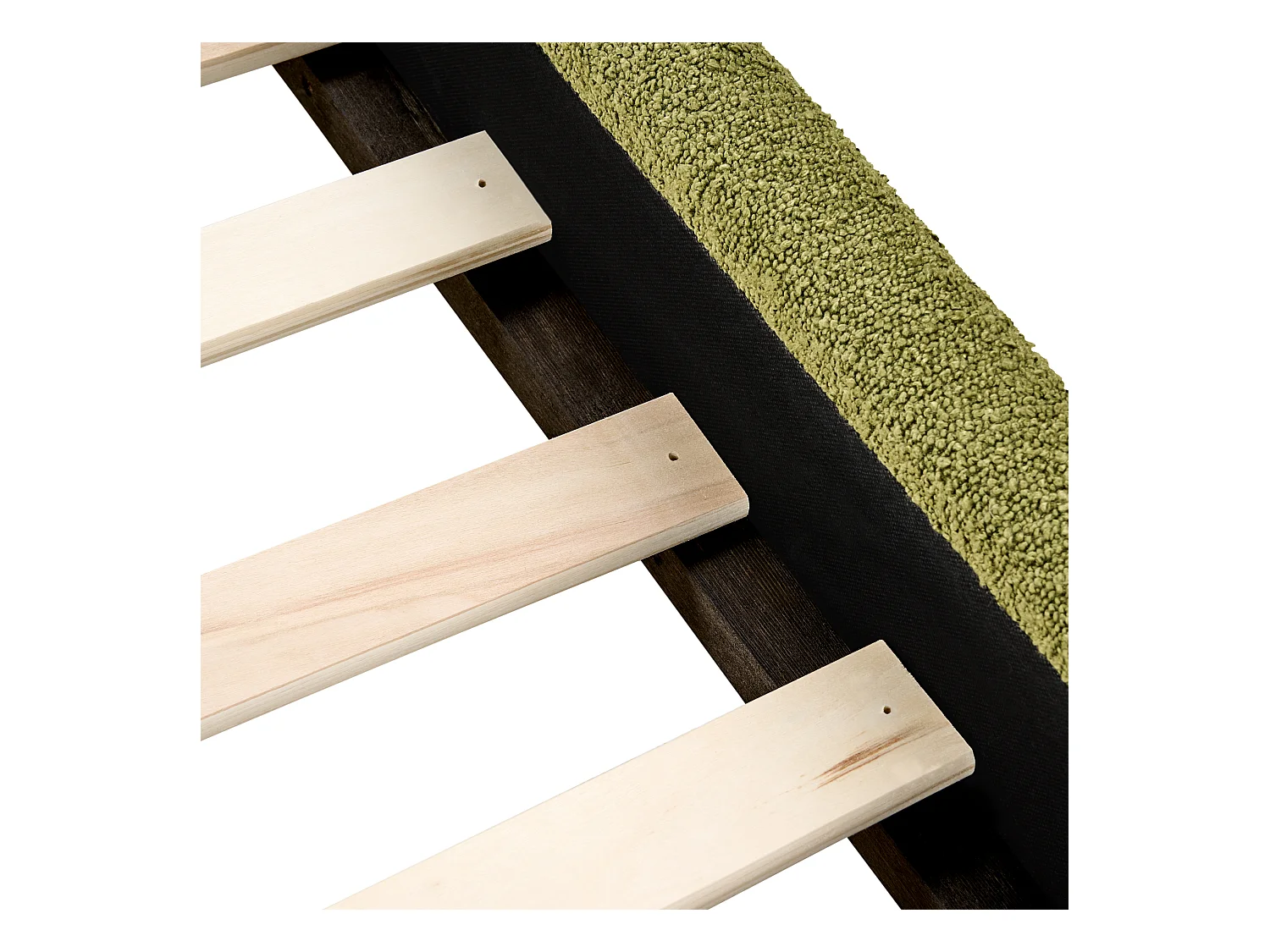 Lit avec sommier Bouclé VAUCLUSE 160 x 200 cm Vert olive