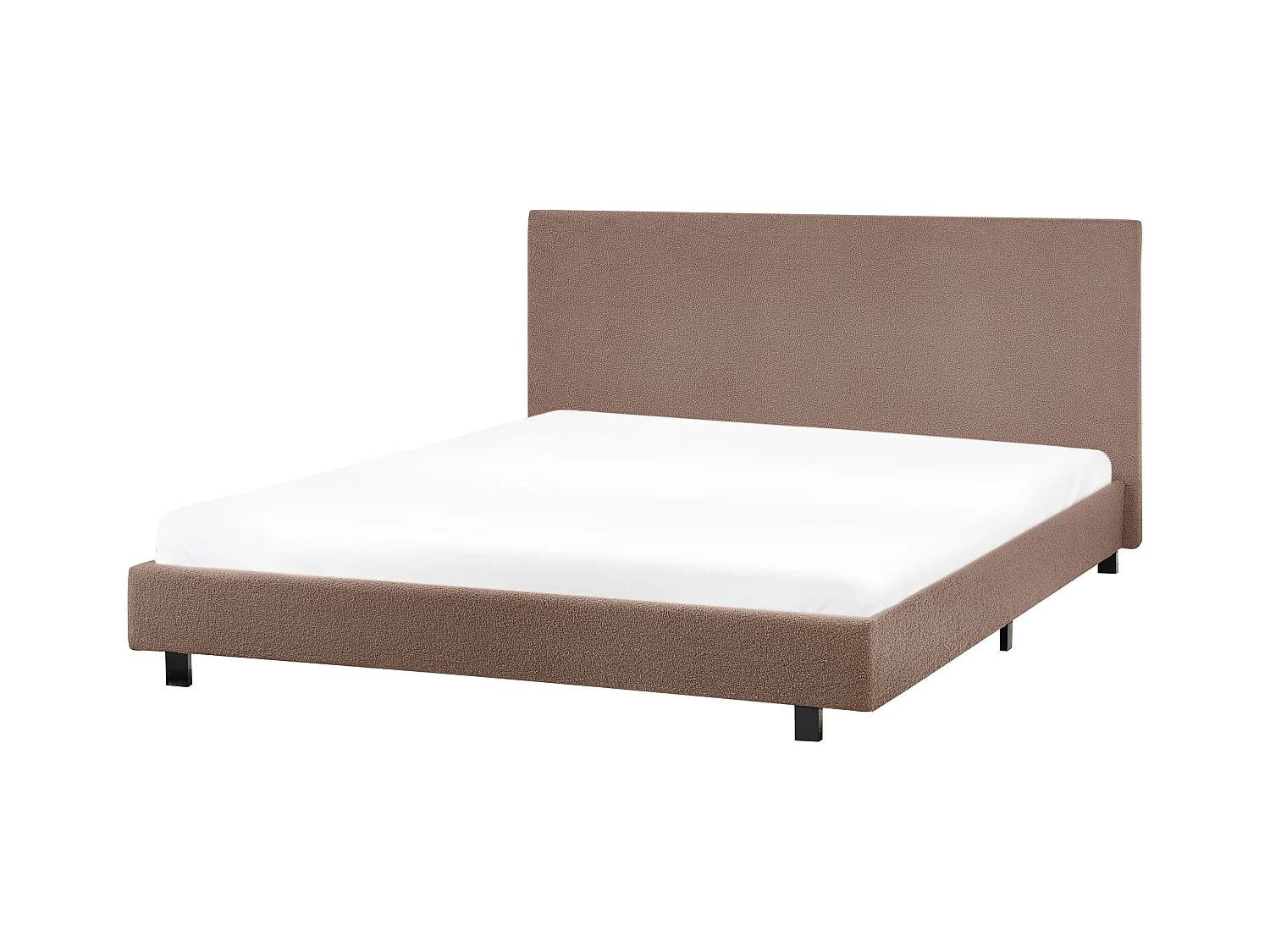 Lit avec sommier Bouclé ALBI 140 x 200 cm Marron