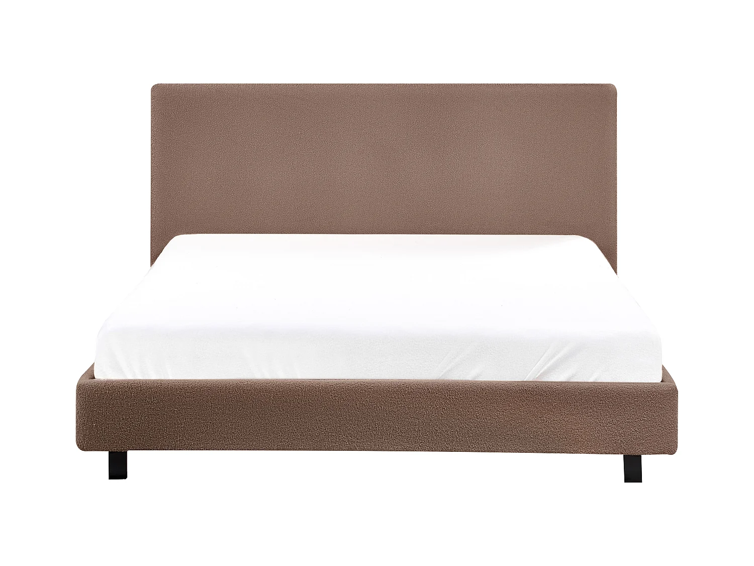 Lit avec sommier Bouclé ALBI 140 x 200 cm Marron