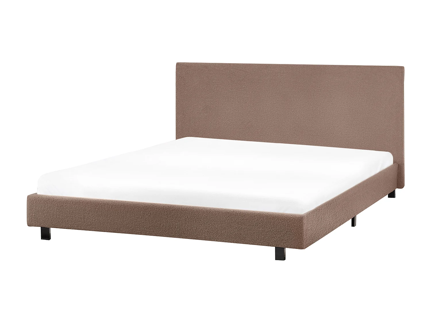 Lit avec sommier Bouclé ALBI 140 x 200 cm Marron