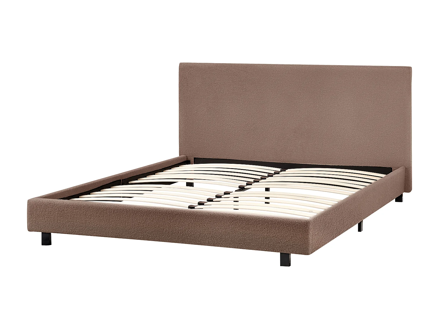 Lit avec sommier Bouclé ALBI 140 x 200 cm Marron