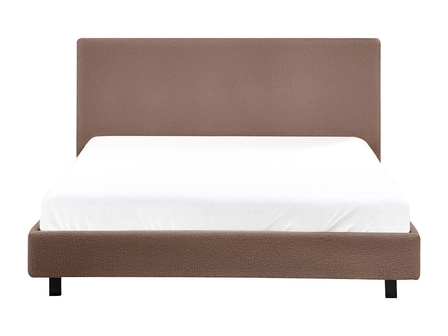 Lit avec sommier Bouclé ALBI 140 x 200 cm Marron