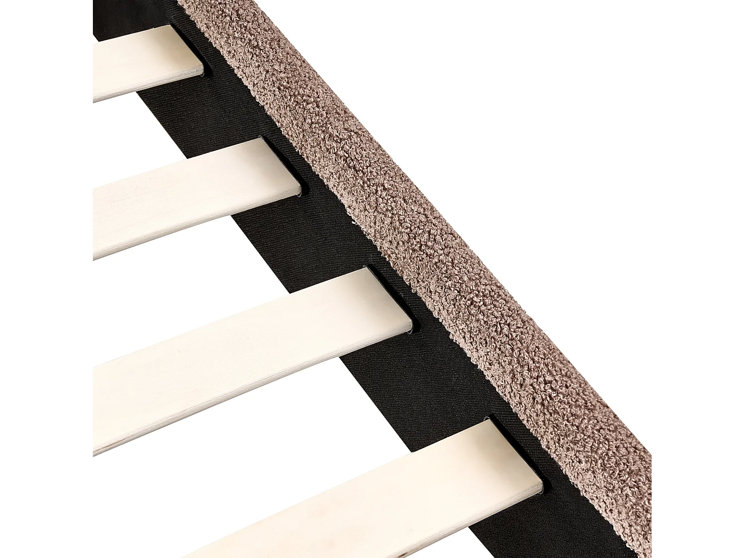 Lit avec sommier Bouclé ALBI 140 x 200 cm Marron