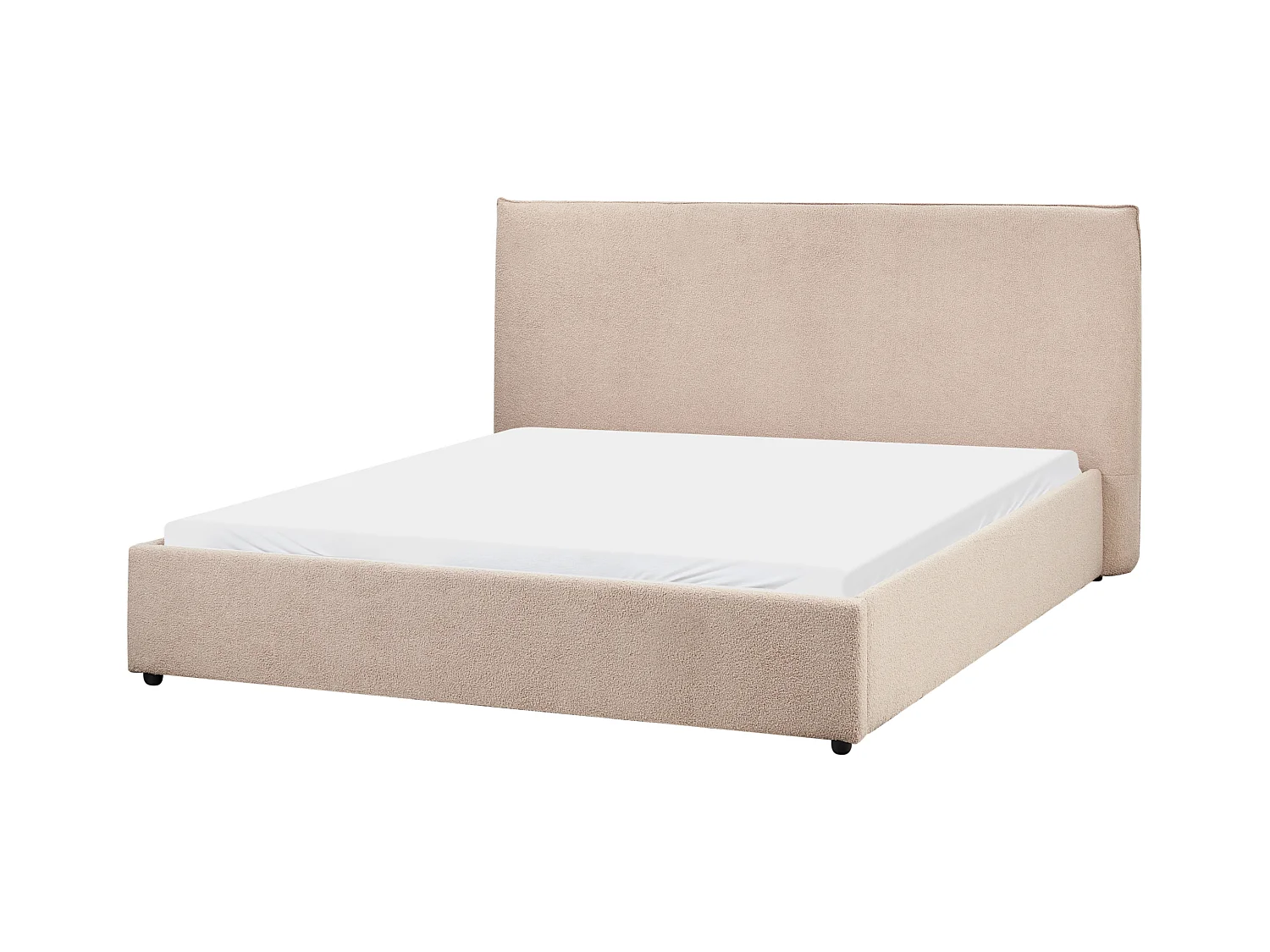 Lit avec sommier Bouclé LAVAUR 160 x 200 cm Taupe