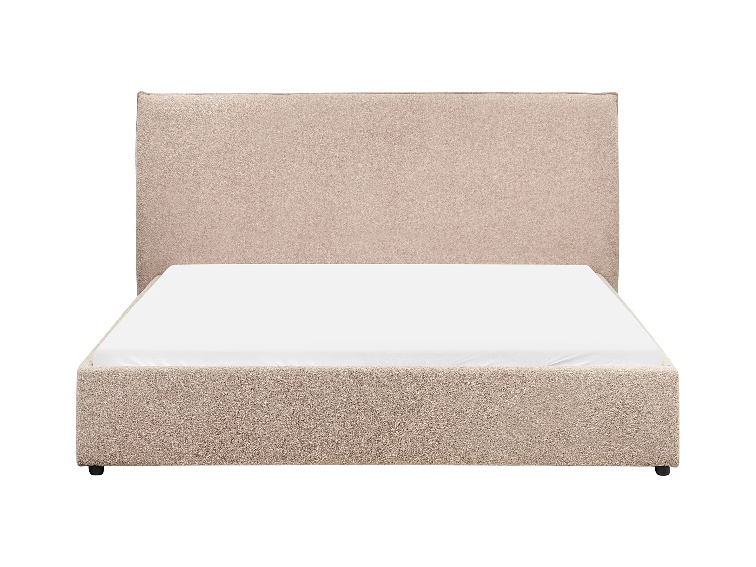 Lit avec sommier Bouclé LAVAUR 160 x 200 cm Taupe