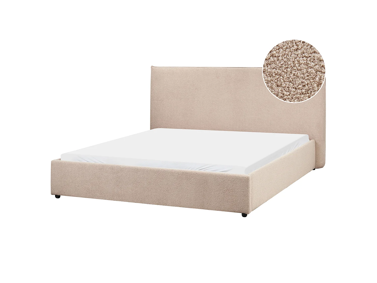 Letto Bouclé LAVAUR 160 x 200 cm Tortora