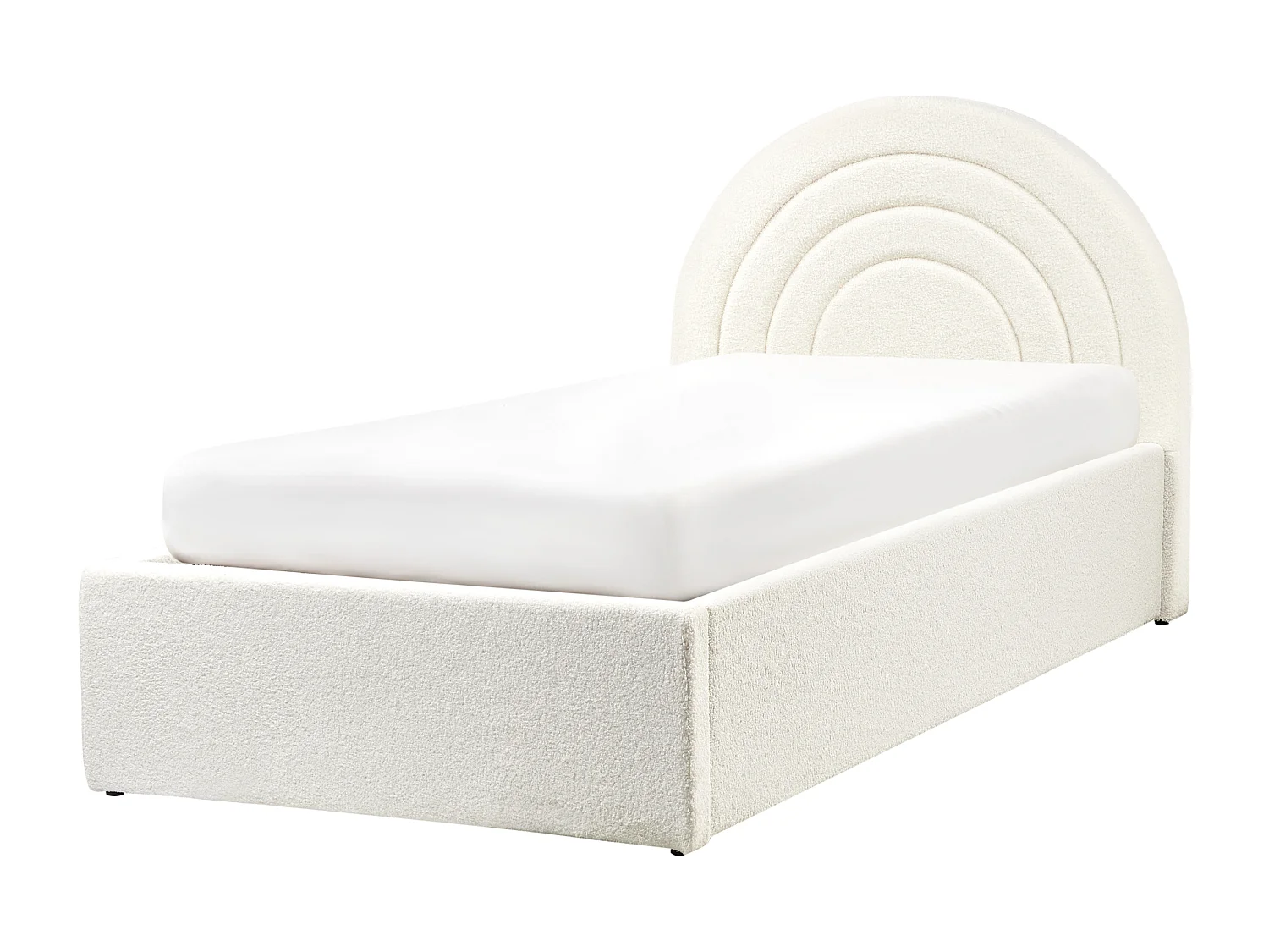 Lit ottoman enfant Bouclé ANET 90 x 200 cm Blanc cassé