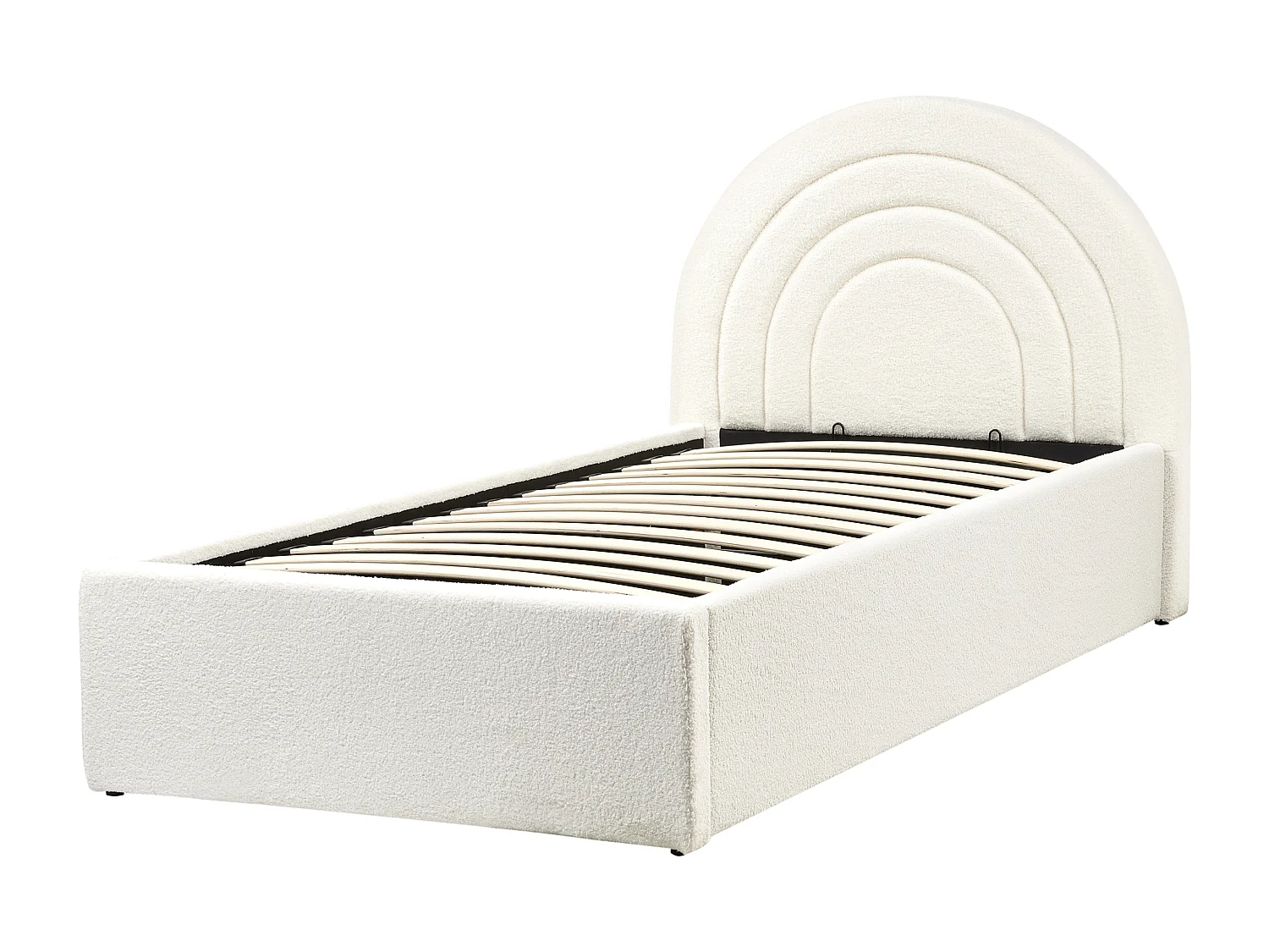 Lit ottoman enfant Bouclé ANET 90 x 200 cm Blanc cassé