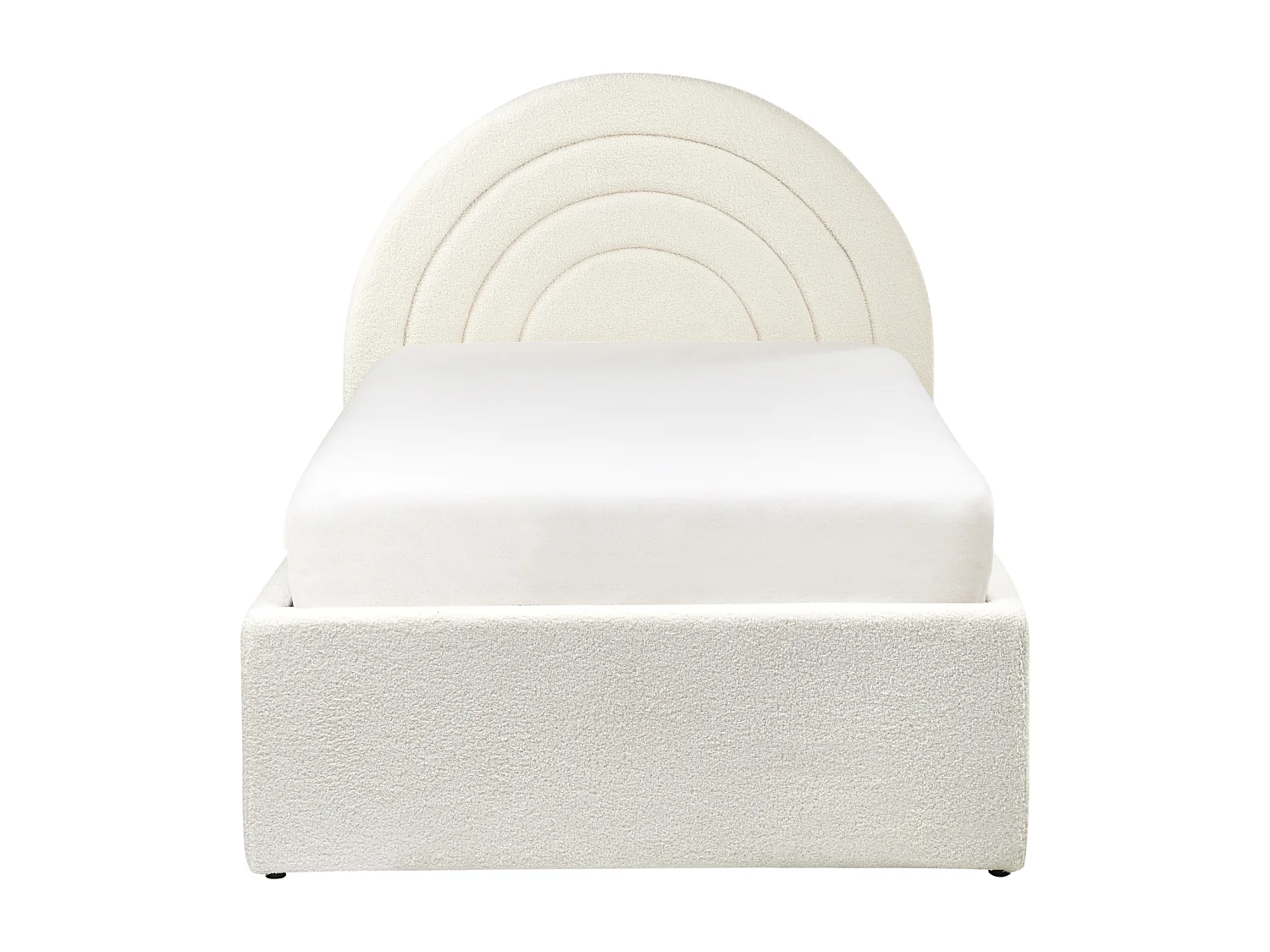 Lit ottoman enfant Bouclé ANET 90 x 200 cm Blanc cassé