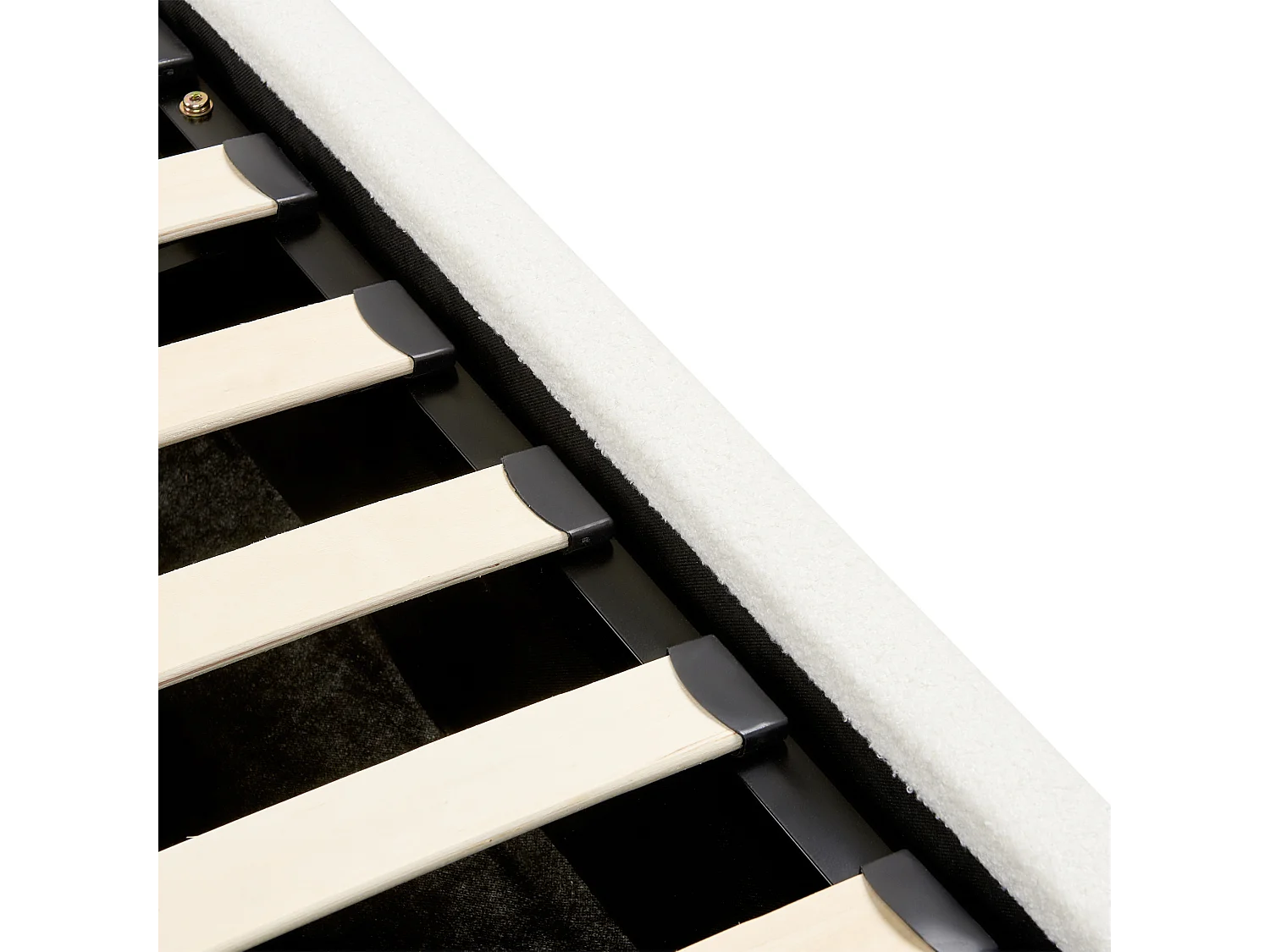 Lit ottoman enfant Bouclé ANET 90 x 200 cm Blanc cassé