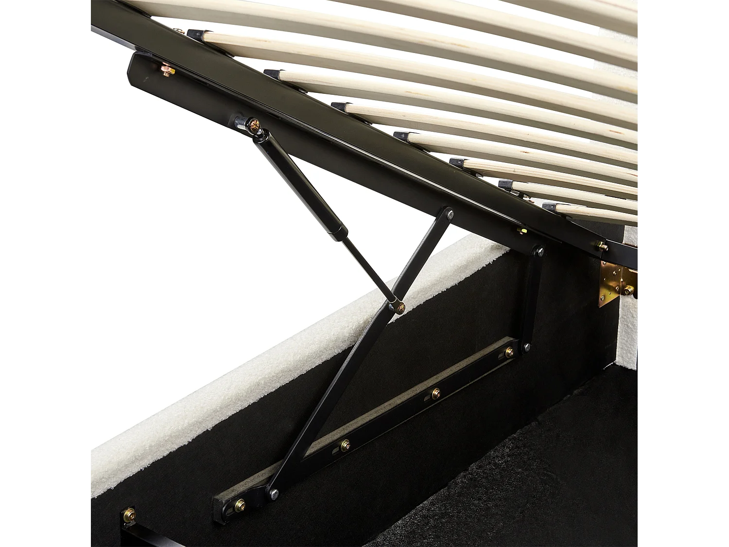 Lit ottoman enfant Bouclé ANET 90 x 200 cm Blanc cassé