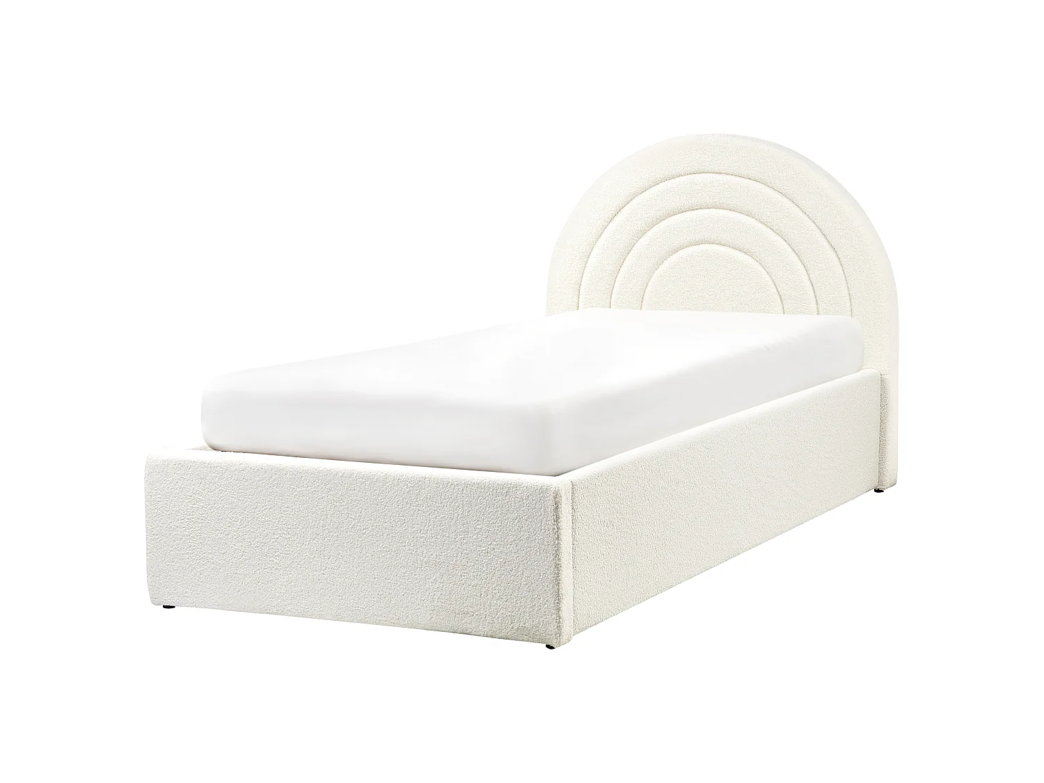 Kids Ottoman Bed ANET Boucle Off-White 90 x 200 cm (EU Single)
